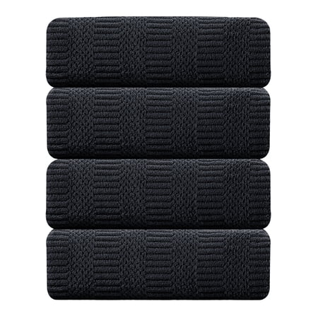 Jessy Home 4 Pack Large Bath Towel Set 600 GSM Ultra Soft Oversized Black Towel Set 35"x70" Extra Large Bath Sheets