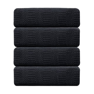 Jessy Home 4 Pack Large Bath Towel Set 600 GSM Ultra Soft Oversized Black Towel Set 35"x70" Extra Large Bath Sheets