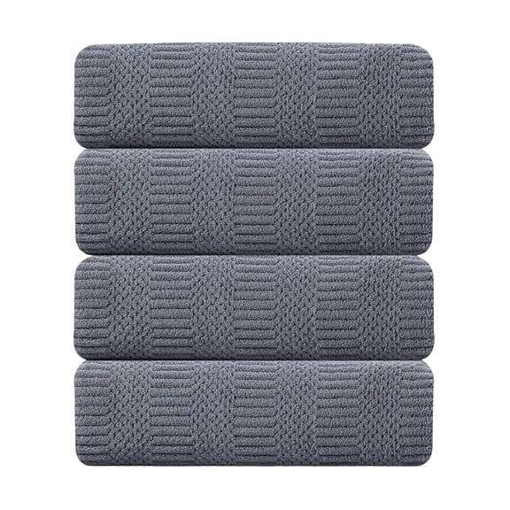 Jessy Home 4 Pack Large Bath Towel Set 600 GSM Ultra Soft Oversized Dark Gray Towel Set 35"x70" Extra Large Bath Sheets