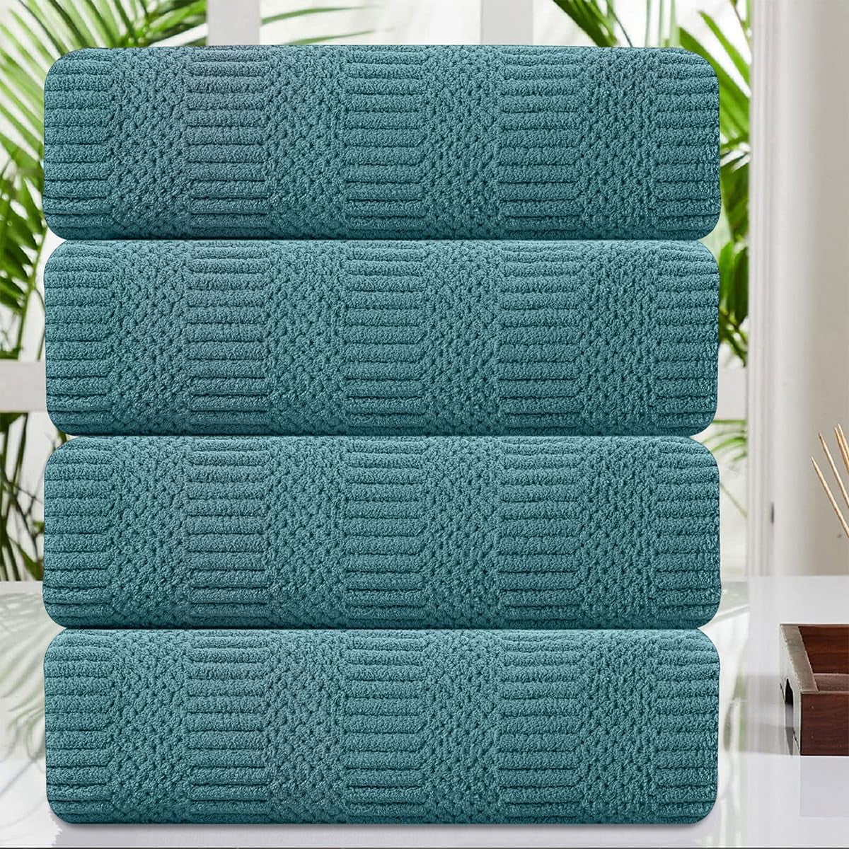 Cotton Craft Ultra Soft 4 Pack Oversized Extra Large Bath Towels 30x54 Teal  22 - for sale online