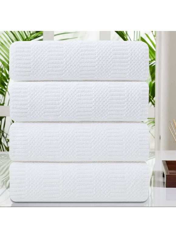 Jessy Home 4 Pack Large Bath Towel Set 600 GSM Ultra Soft Oversized White Towel Set 35"x70" Extra Large Bath Sheets