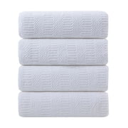 Jessy Home 4 Pack Large Bath Towel Set 600 GSM Ultra Soft Oversized White Towel Set 35"x70" Extra Large Bath Sheets