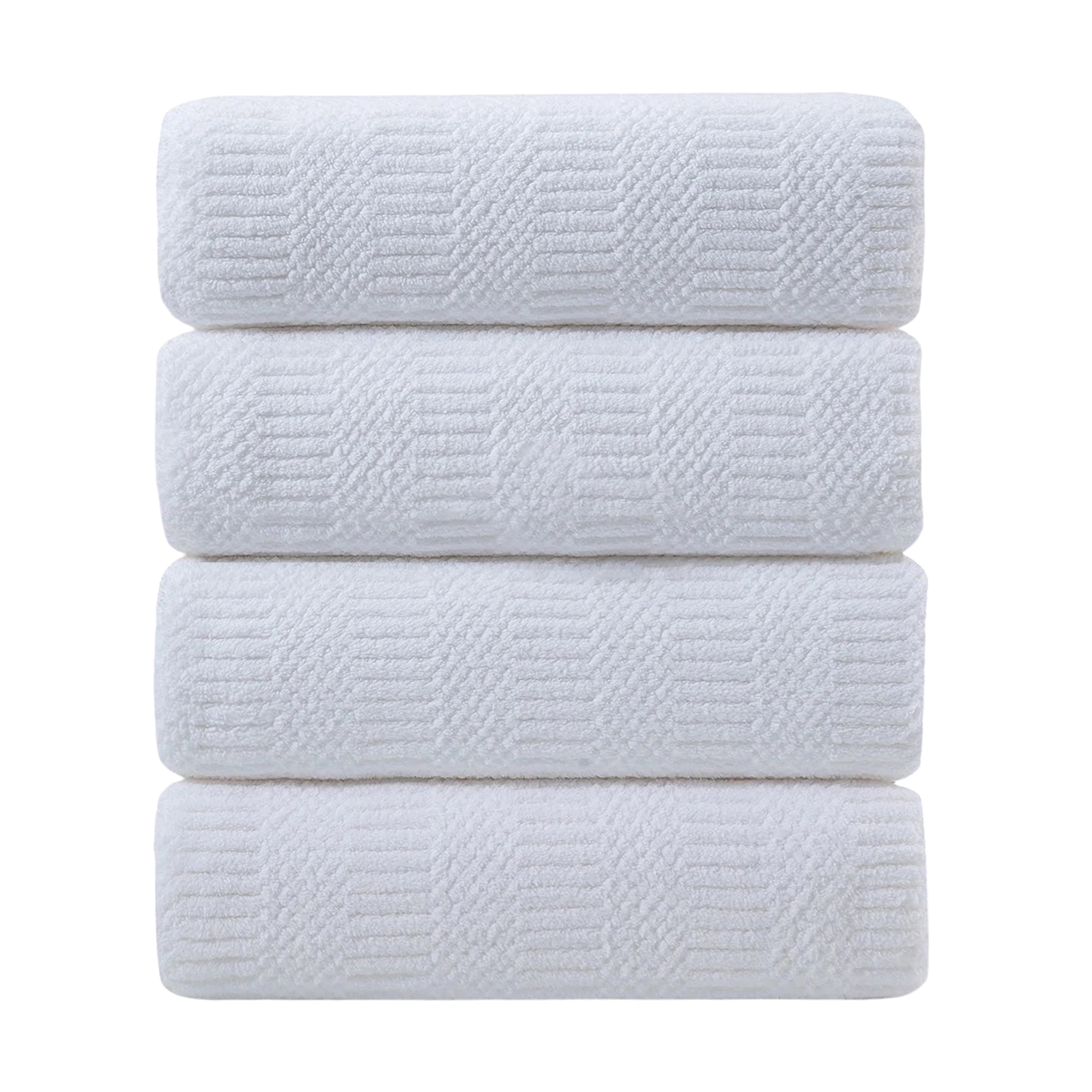 Jessy Home 4 Pack Large Bath Towel Set 600 GSM Ultra Soft Oversized White Towel Set 35"x70" Extra Large Bath Sheets