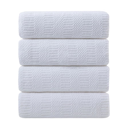 Jessy Home 4 Pack Large Bath Towel Set 600 GSM Ultra Soft Oversized White Towel Set 35"x70" Extra Large Bath Sheets