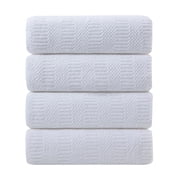 Jessy Home 4 Pack Large Bath Towel Set 600 GSM Ultra Soft Oversized White Towel Set 35"x70" Extra Large Bath Sheets