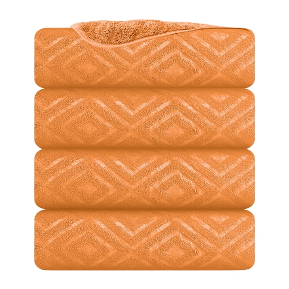 Jessy Home 4 Pack Bath Towels Orange Red Oversized Bath Sheet 35"x70"-600 GSM Soft Extra Large Bath Towel Set