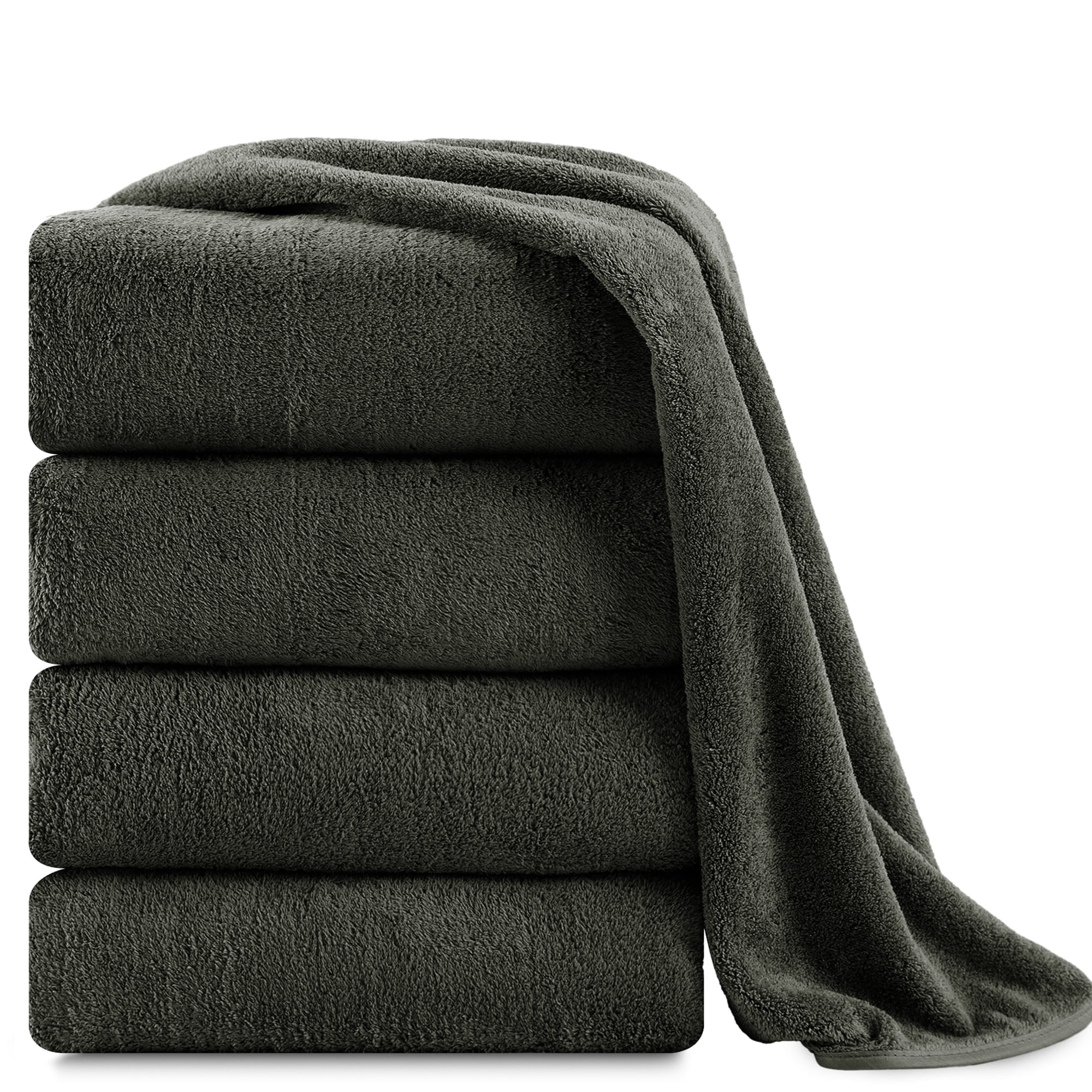 Jessy Home 4 Pack Oversized Bath Sheet Towels 700 GSM Ultra Soft Black Brown Bath Towel Set - Walmart.com