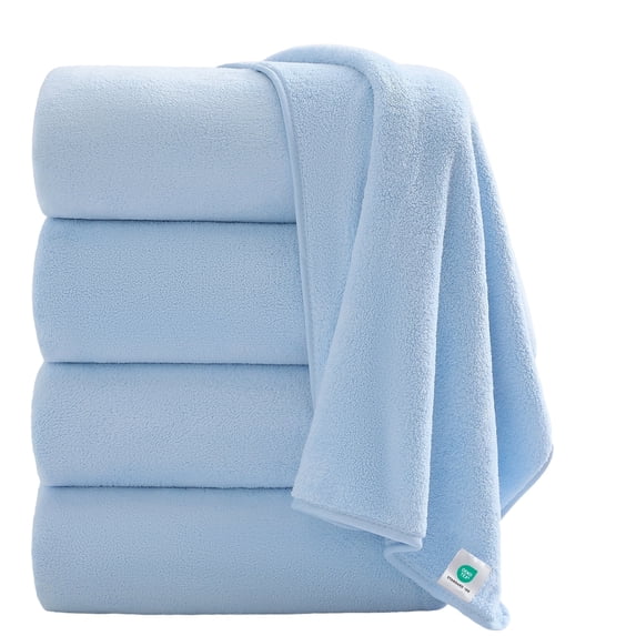 Jessy Home 4 Pack Oversized Bath Sheet Towels 700 GSM Ultra Soft Blue Bath Towel Set