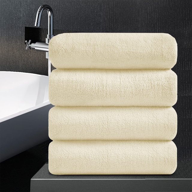 Jessy Home 4 Pack Oversized Bath Sheet Towels 700 GSM Ultra Soft Cream