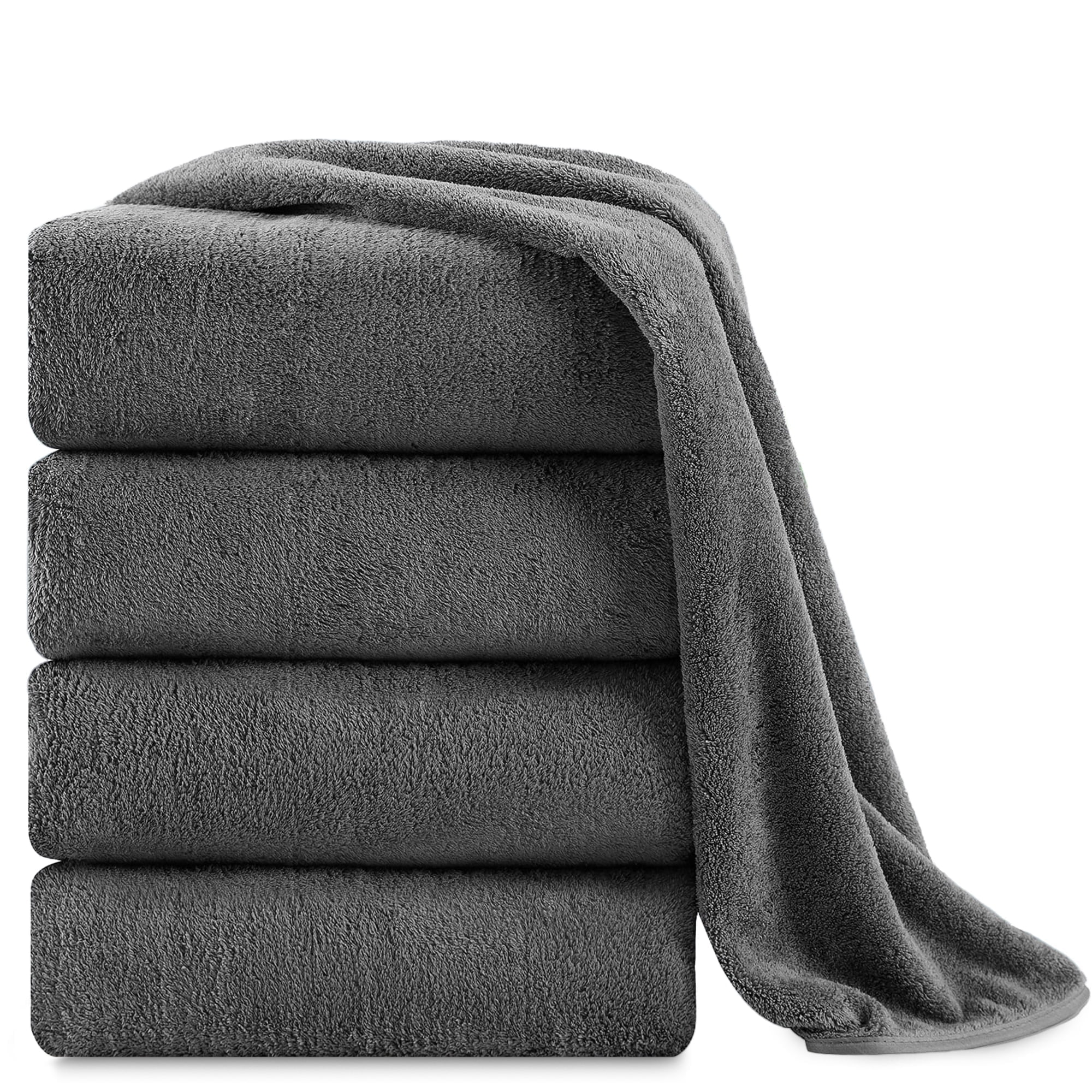 Jessy Home 4 Pack Oversized Bath Sheet Towels 700 GSM Ultra Soft Dark Gray Bath Towel Set - Walmart.com