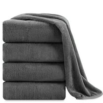 Jessy Home 4 Pack Oversized Bath Sheet Towels 700 GSM Ultra Soft Dark Gray Bath Towel Set