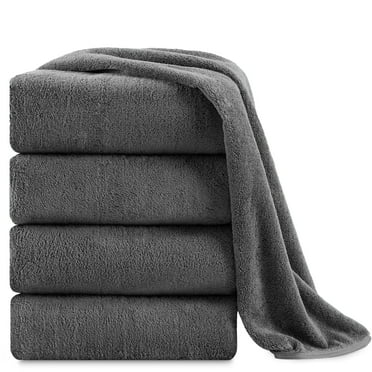 Jessy Home 4 Pack Oversized Bath Sheet Towels 700 GSM Ultra Soft Dark Gray Bath Towel Set