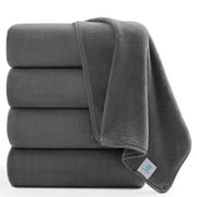 Jessy Home 4 Pack Oversized Bath Sheet Towels 700 GSM Ultra Soft Dark Gray Bath Towel Set