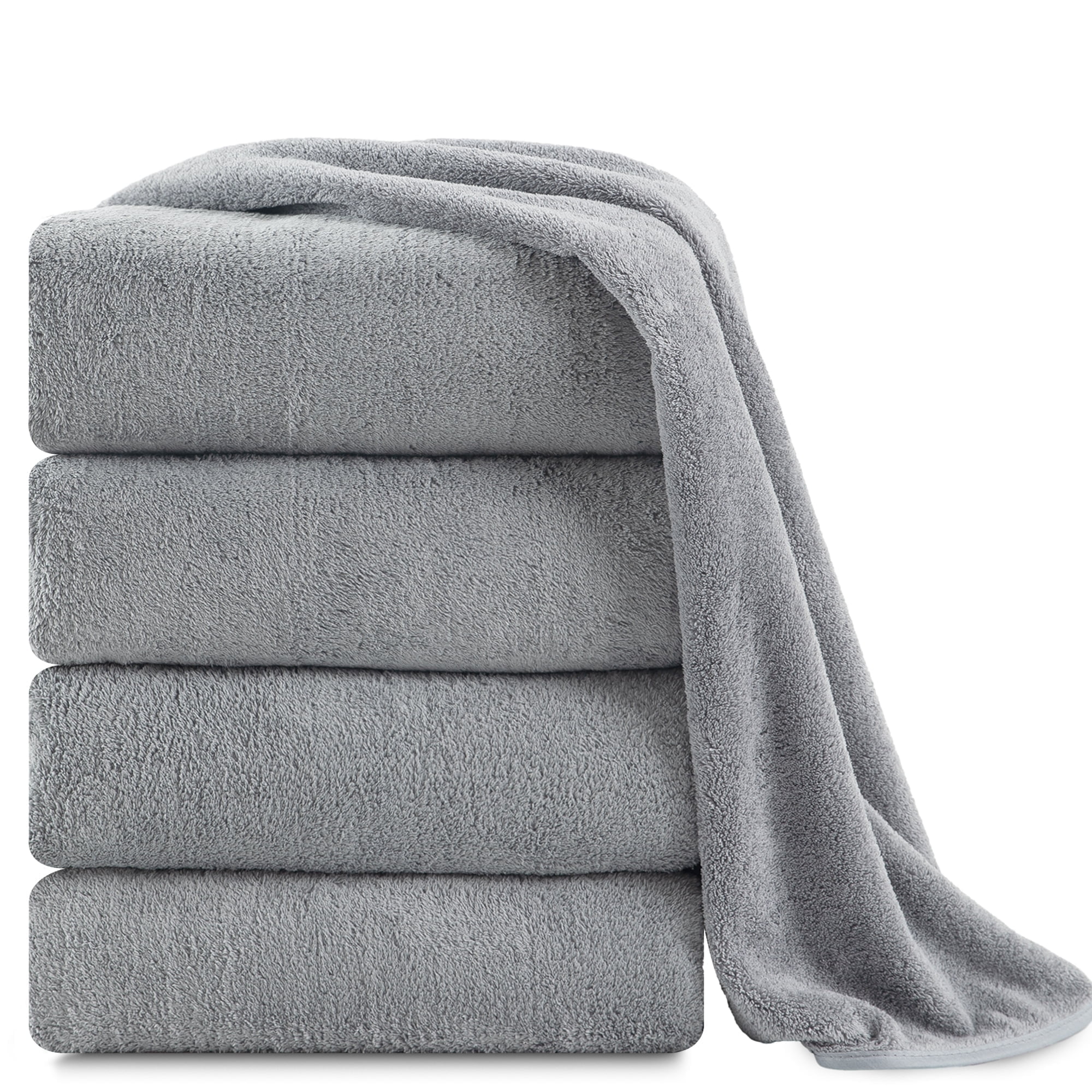 Jessy Home 4 Pack Oversized Bath Sheet Towels 700 GSM Ultra Soft Light Gray Bath Towel Set - Walmart.com