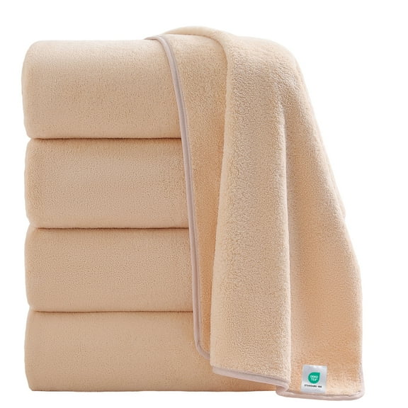 Jessy Home 4 Pack Oversized Bath Sheet Towels 700 GSM Ultra Soft Apricot Yellow Bath Towel Set