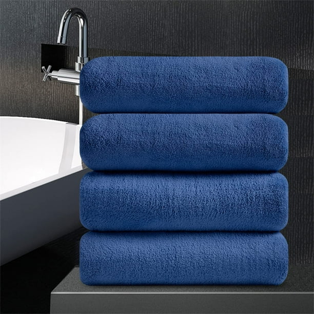 Jessy Home 4 Pack Oversized Bath Sheet Towels 700 GSM Ultra Soft Navy