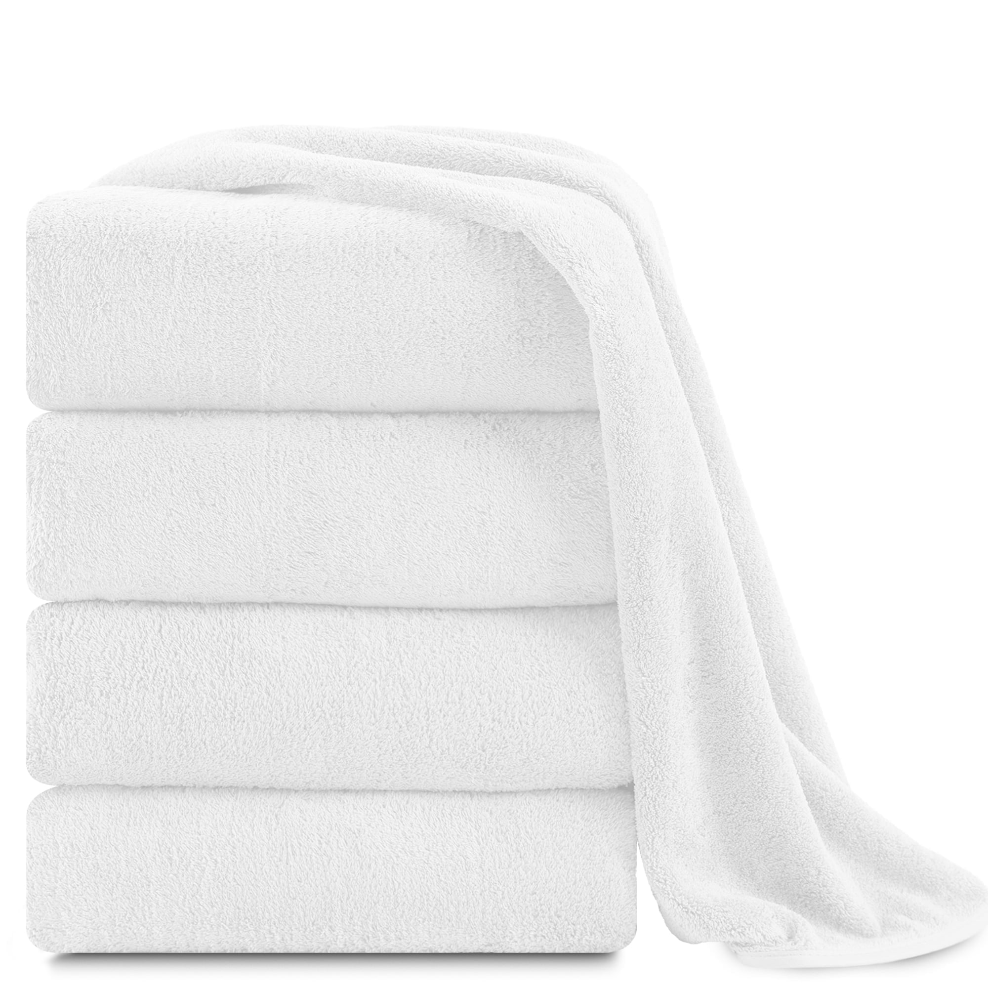 Jessy Home 4 Pack Oversized Bath Sheet Towels 700 GSM Ultra Soft White Bath Towel Set - Walmart.com