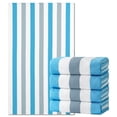 thumbnail image 1 of Jessy Home 4 Pack Sky Blue Gray Oversized Beach Towel Set, 40"x70" Striped Beach Towels Super Absorbent Towels for Beach, Pool, 1 of 8