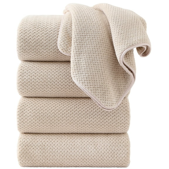 Jessy Home 4 Pack Towel Set Oversized Bath Sheet Towels 600 GSM Ultra Camel Bath Towels