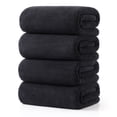 thumbnail image 1 of Jessy Home 4 Pack Towel Set Oversized Bath Sheet Towels 600 GSM Ultra Soft Black Bath Towels, 1 of 8
