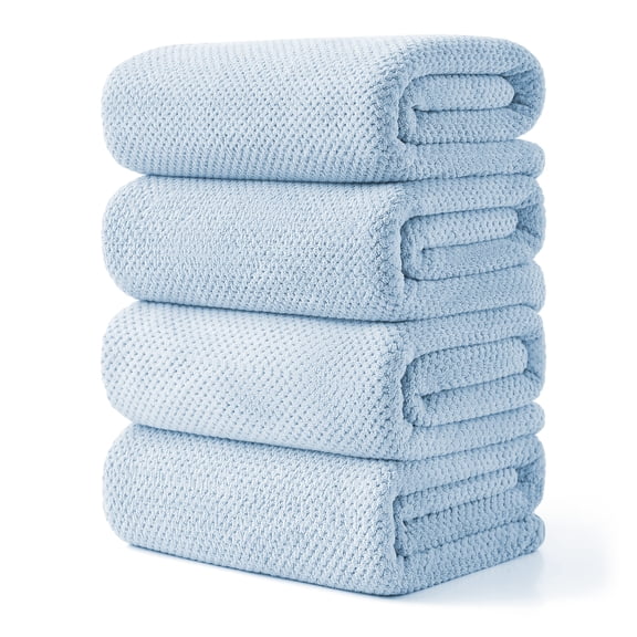 Jessy Home 4 Pack Towel Set Oversized Bath Sheet Towels 600 GSM Ultra Soft Blue Bath Towels