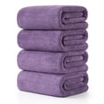 thumbnail image 1 of Jessy Home 4 Pack Towel Set Oversized Bath Sheet Towels 600 GSM Ultra Soft Dark Purple Bath Towels, 1 of 8