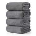 thumbnail image 1 of Jessy Home 4 Pack Towel Set Oversized Bath Sheet Towels 600 GSM Ultra Soft Dark Gray Bath Towels, 1 of 8
