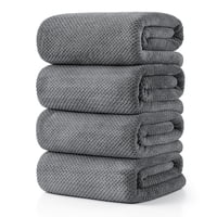 4-Pack Jessy Home 600 GSM Ultra Soft Oversized Bath Towel Set (Dark Gray)