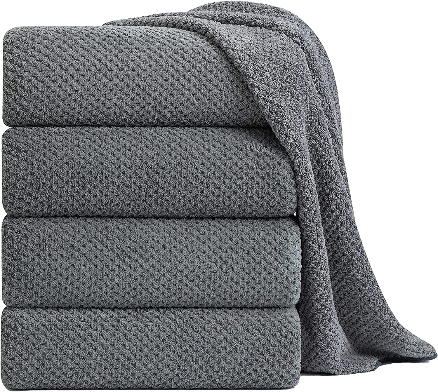 Jessy Home 4 Pack Towel Set Oversized Bath Sheet Towels 600 GSM Ultra Soft Gray Bath Towels - Walmart.com