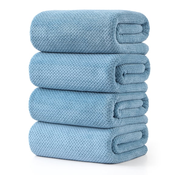 Jessy Home 4 Pack Towel Set Oversized Bath Sheet Towels 600 GSM Ultra Soft Turquoise Bath Towels