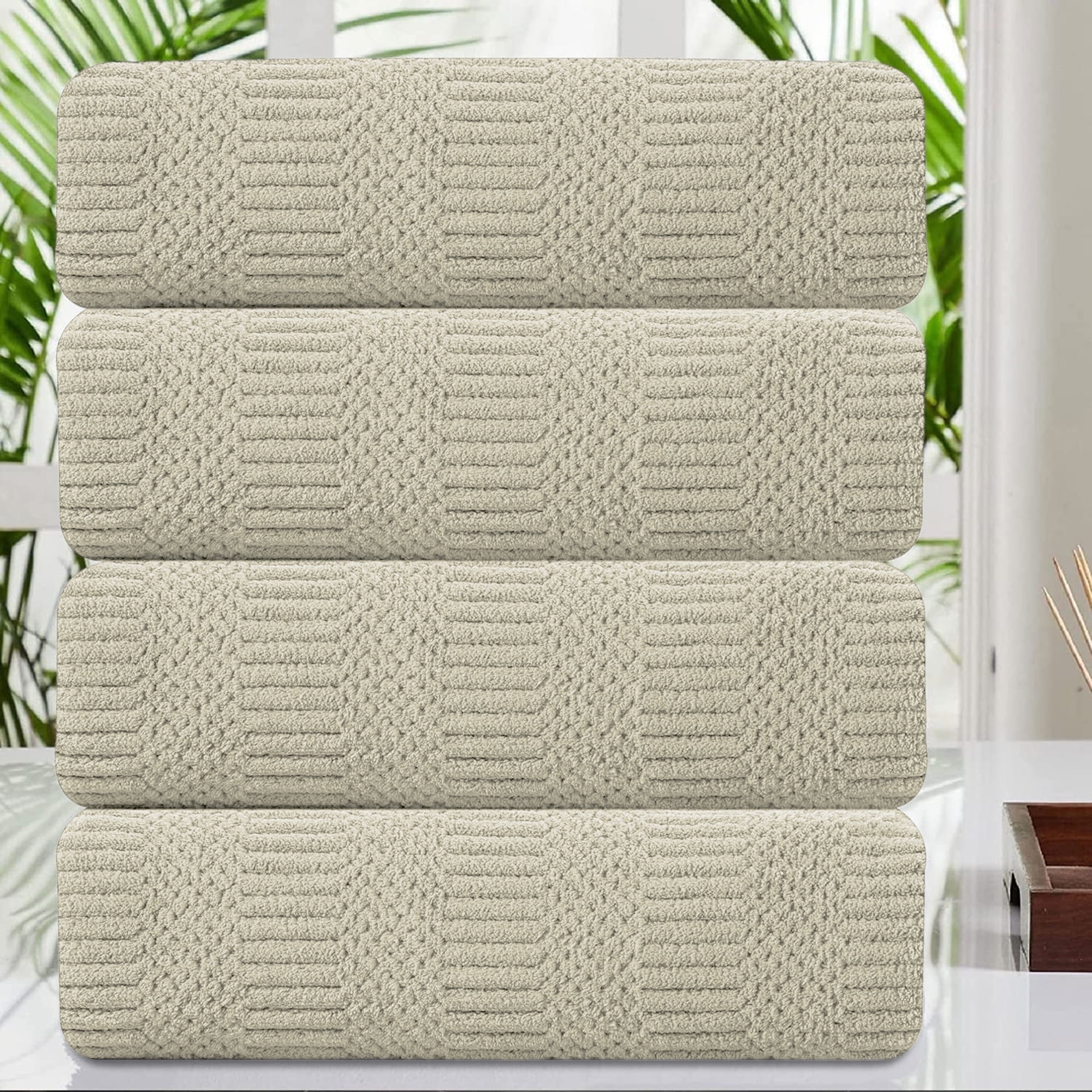 Jessy Home 4 Pack Towel Set Oversized Bath Sheet Towels 600 GSM Ultra Soft Light Tan Bath Towels - Walmart.com
