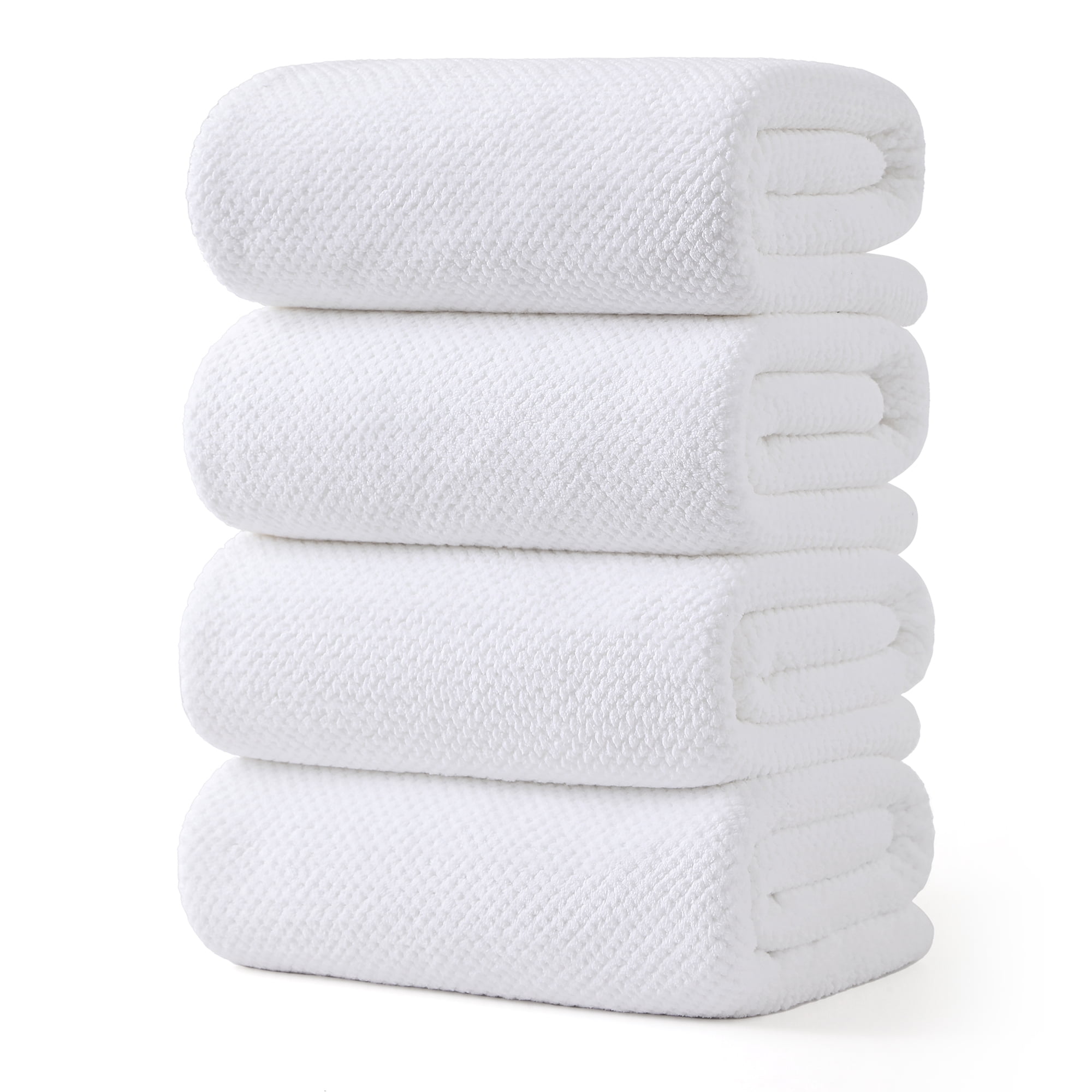Jessy Home 4 Pack Towel Set Oversized Bath Sheet Towels 600 GSM Ultra Soft White Bath Towels