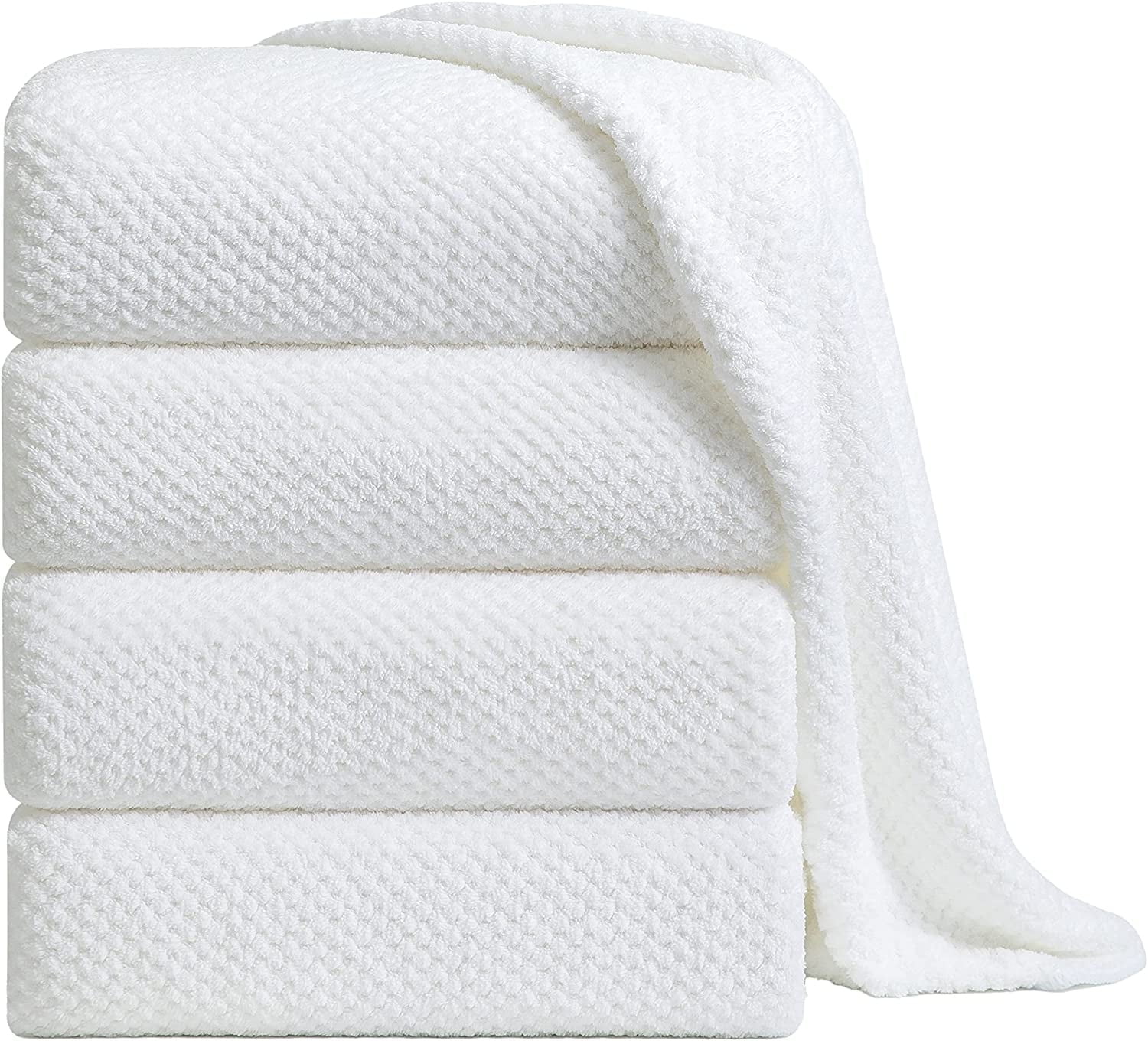 Jessy Home 4 Pack Towel Set Oversized Bath Sheet Towels 600 GSM Ultra Soft White Bath Towels - Walmart.com