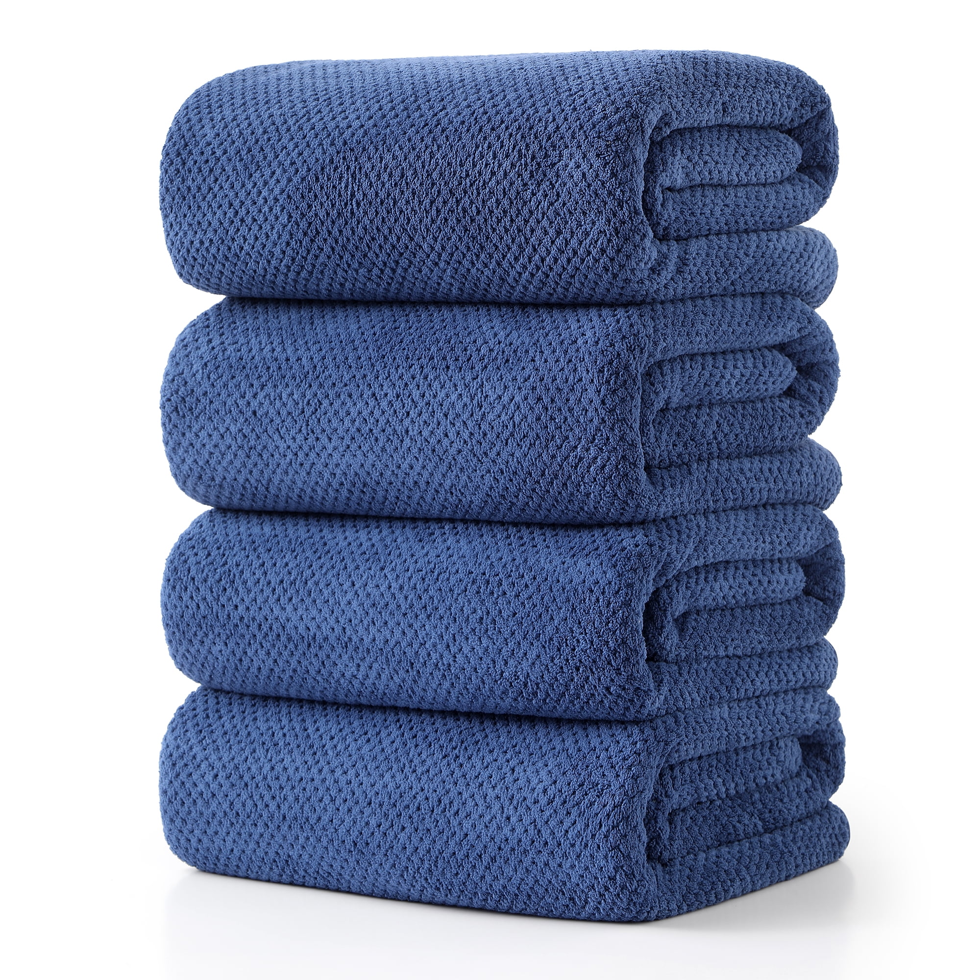 Jessy Home 4 Pack Towel Sets Oversized Bath Sheet Towels 600 GSM Ultra Soft Navy Blue Bath Towels