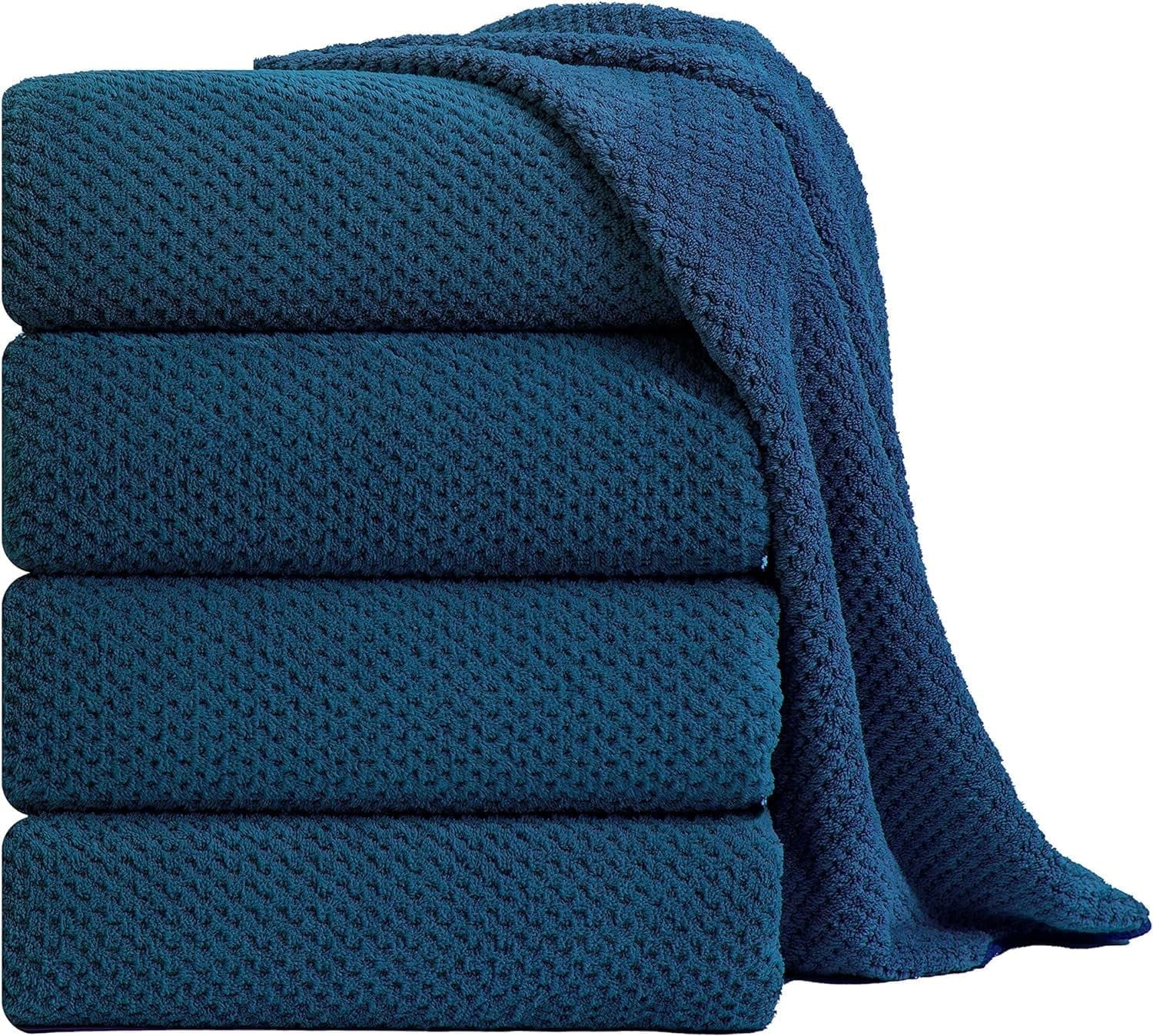 Jessy Home 4 Pack Towel Sets Oversized Bath Sheet Towels 600 GSM Ultra Soft Navy Blue Bath Towels - Walmart.com