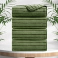thumbnail image 1 of Jessy Home 4 Pack Camo Green Bicolor bar Stripe Large Bath Towels Set Oversized Bath Sheet Soft Towel Set, 1 of 7