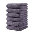 thumbnail image 1 of Jessy Home 6 Pack Dark Purple W Stripe Washcloths for Bathroom 13x13 Inch Ultra Soft Hand Face Towels, 1 of 7