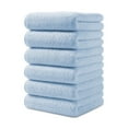 thumbnail image 1 of Jessy Home 6 Pack Light Blue W Stripe Washcloths for Bathroom 13x13 Inch Ultra Soft Hand Face Towels, 1 of 7
