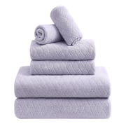 Jessy Home 6 Piece Towel Set Light Purple Soft Bath Towel Set for Bathroom-2 Bath Towels, 2 Hand Towels, 2 Washcloths Highly Absorbent Bath Sheet for Hotel & Sp