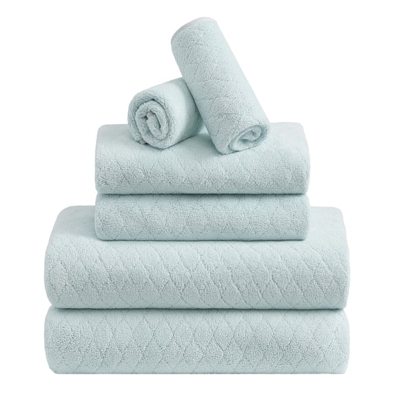 Jessy Home 6 Piece Towel Set Mint Green Soft Bath Towel Set for Bathroom-2 Bath Towels, 2 Hand Towels, 2 Washcloths Highly Absorbent Bath Sheet for Hotel & Spa