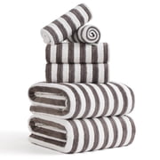Jessy Home 6 Piece Dark Brown Bath Towel Set for Bathroom-2 Bath Towels,2 Hand Towels,2 Washcloths Soft and Plush Highly Absorbent Towel for Hotel & Spa