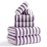 Jessy Home 6 Piece Dark Purple Bath Towel Set for Bathroom-2 Bath Towels,2 Hand Towels,2 Washcloths Soft and Plush Highly Absorbent Towel for Hotel & Spa