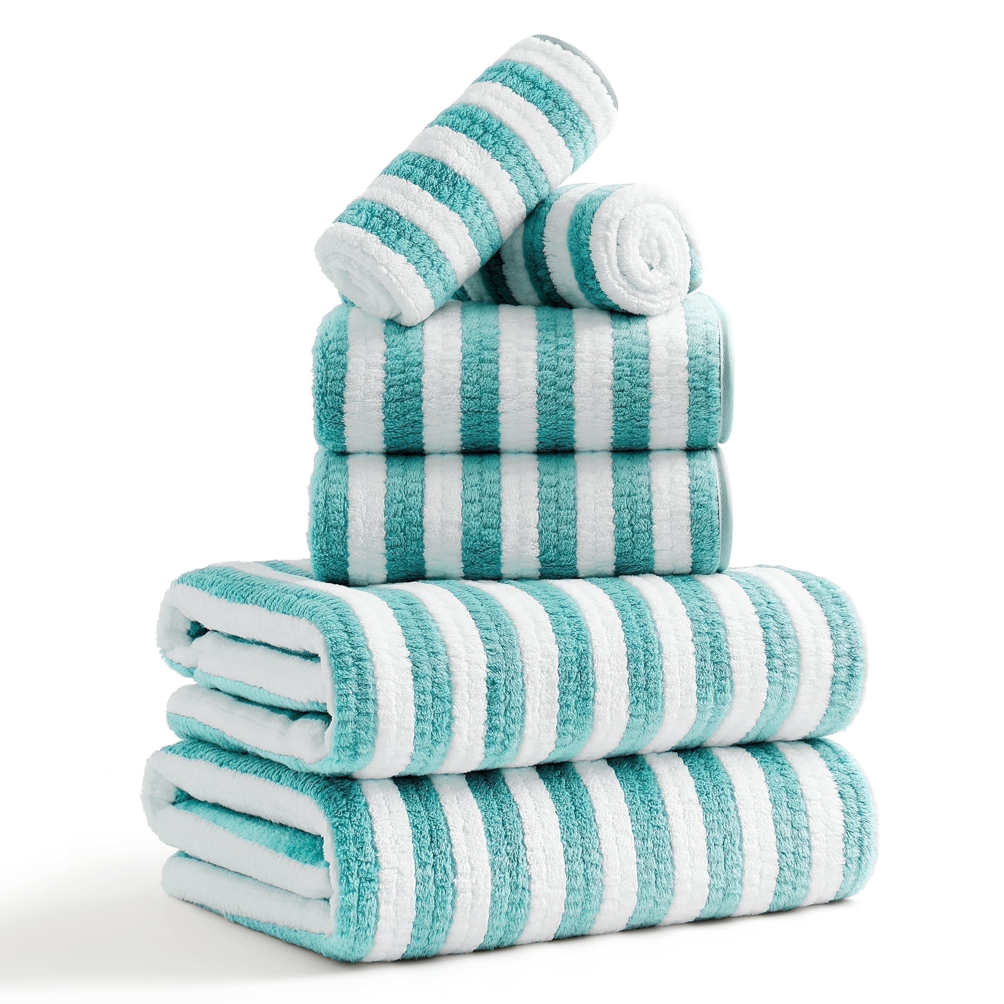 Jessy Home 6 Piece Light Gray Bath Towel Set for Bathroom-2 Bath