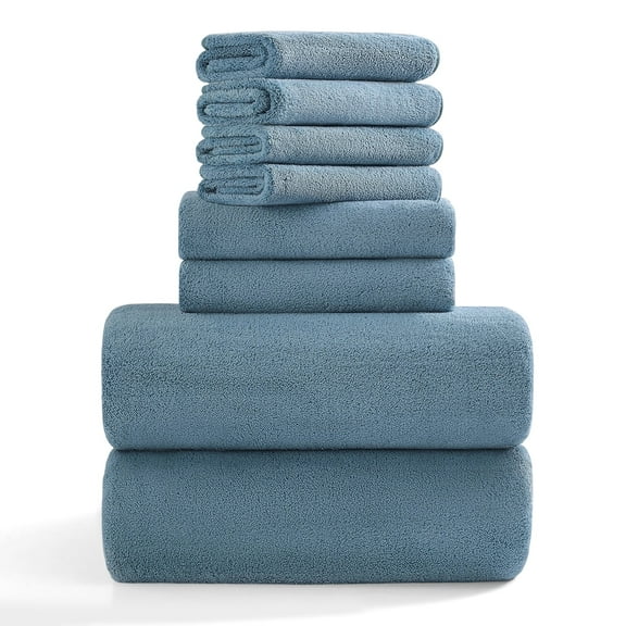Jessy Home 8 Piece Home Collection Ultra Soft Cozy Green Pine Towels 700 GSM Plush Towel Set