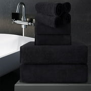 Jessy Home 8 Piece Home Collection Ultra Soft Cozy Towels 700 GSM Black Plush Towel Set