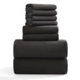 thumbnail image 1 of Jessy Home 8 Piece Home Collection Ultra Soft Cozy Towels 700 GSM Black Plush Towel Set, 1 of 8