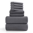 thumbnail image 1 of Jessy Home 8 Piece Home Collection Ultra Soft Cozy Towels 700 GSM Dark Gray Plush Towel Set, 1 of 8