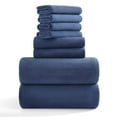 thumbnail image 1 of Jessy Home 8 Piece Home Collection Ultra Soft Cozy Towels 700 GSM Navy Blue Plush Towel Set, 1 of 8