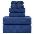 thumbnail image 1 of Jessy Home 8 Piece Oversized Navy Blue Bath Towel Set-2 Extra Large Bath Towel Sheets, 2 Hand Towels, 4 Washcloths-600GSM Soft Plush Towel Set, 1 of 9