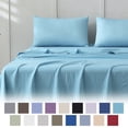 thumbnail image 1 of Jessy Home Bed Sheets Set 4 Piece Queen/Full Sheet Set Mint Blue Microfiber Fitted Sheet, Flat Sheet & 2 Pillowcases Bedding Set, 1 of 11